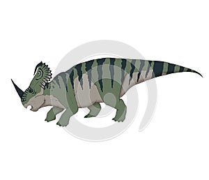 Realistic illustration of a dinosaur of the monoclonius species