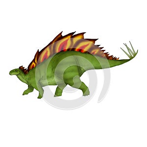 Realistic illustration of a dinosaur of the stegosaurus species