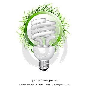 Realistic illustration of a economy light bulb