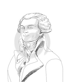 Realistic illustration of French revolutionary leader Maximilien Robespierre