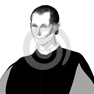 Realistic illustration of the Italian thinker Niccolò Machiavelli