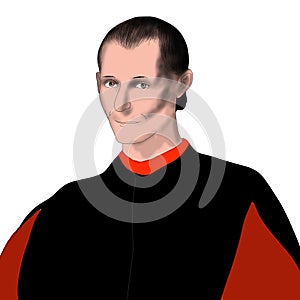 Realistic illustration of the Italian thinker Niccolò Machiavelli