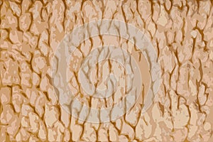 Realistic illustration of Light brown shaggy fabric. Abstract background of plush faux fur fleece surface close-up