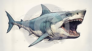 Realistic Illustration Of Megalodon Shark In 3840x2160 Resolution