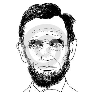 Realistic illustration of the president of the USA, Abraham Lincoln