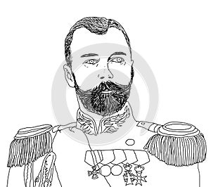 Realistic illustration of Tsar Nicholas II of Russia