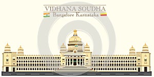 REALISTIC ILLUSTRATION OF VIDHANA SOUDHA BANGALORE KARNATAKA INDIA