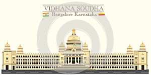 REALISTIC ILLUSTRATION OF VIDHANA SOUDHA BANGALORE KARNATAKA INDIA photo