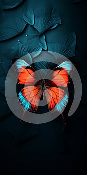 Realistic Orange And Blue Butterfly Wallpaper In 8k Resolution