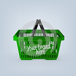 Realistic image of empty plastic shopping basket