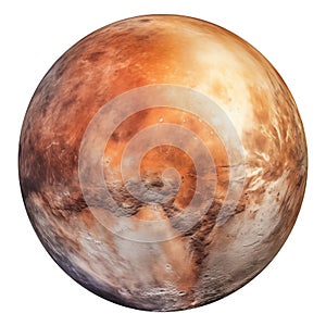 Realistic image of planet Pluto on a transparent background. Planet Pluto isolated on transparent background in PNG