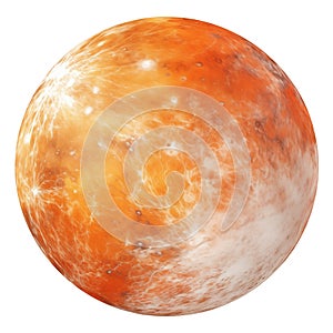 Realistic image of red planet Mercury on a transparent background. Planet Mercury isolated on transparent background in