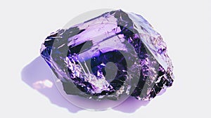 Realistic iolite mineral displaying pleochroism for gemstone education and collection photo