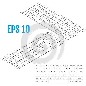 Realistic isometry of modern keyboard. Vector illustration.