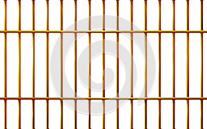 Realistic Jail bars golden, prison background iron interior. Yellow cells old. Banner vector detailed illustration metal lattice.