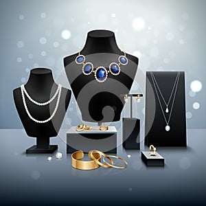 Realistic Jewelry Display