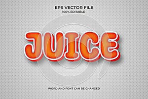 Realistic juice 3D editable text style effect