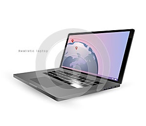 Realistic laptop on white background. computer notebook illustration vector