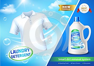Realistic Laundry Detergent AD Poster