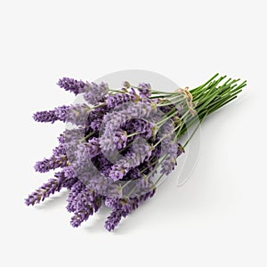 Realistic Lavender Bouquet On White Table For High-quality Commercial Photography