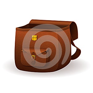 Realistic leather satchel