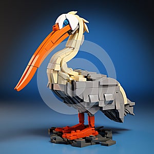 Realistic Lego Pelican Bird With Eye-catching Composition photo