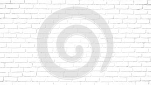 Realistic light white brick wall background. Distressed overlay texture of old brickwork, grunge abstract halftone pattern.