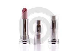 Realistic lipstick cosmetic mockup set. Vector 3d pink red purple color pomade tube. Beauty fashion women accessory