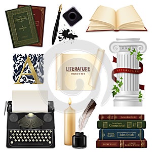 Realistic Literature Objects Set