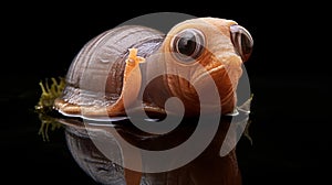 Realistic looking alien lifeform snail creature xenomorph with dramatic lighting