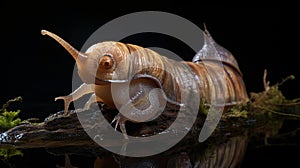 Realistic looking alien lifeform snail creature xenomorph with dramatic lighting