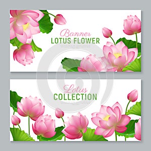 Realistic Lotus Banners