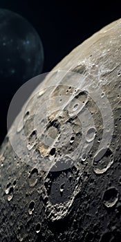 Realistic Lunar Surface Close-up With Elaborate Spacecrafts