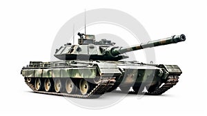 Realistic M908 M60 Armoured Tank Isolated On White Background Stock Photo