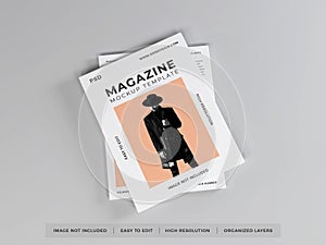 Realistic Magazine 3D Mockup Scene photo