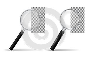 Realistic Magnifying glass vector icon