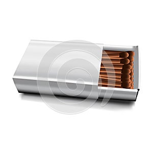 Matches in a box mockup vector