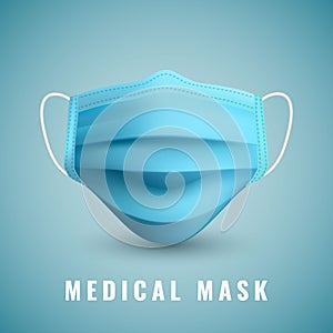 Realistic medical face mask. Details 3d medical mask. Vector illustration