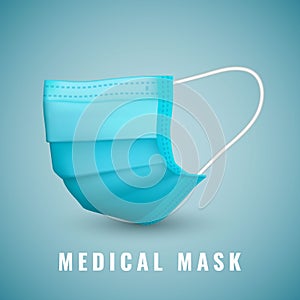 Realistic medical face mask. Details 3d medical mask. Vector illustration