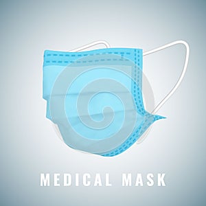 Realistic medical face mask. Details 3d medical mask. Vector illustration