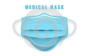 Realistic medical face mask. Details 3d medical mask. Vector illustration