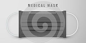 Realistic medical face mask. Details 3d medical mask. Vector illustration
