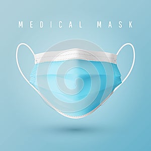 Realistic medical face mask. Details 3d medical mask. Vector illustration