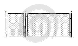 Realistic metal chain link fence