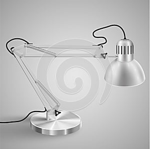 Realistic metal table lamp, vector