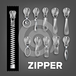 Realistic Metallic And Plastic Fastener Set Vector