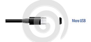 Realistic Micro USB Composition