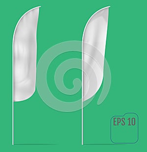 Realistic mockup of feather flag photo