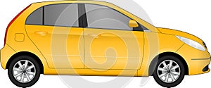 Realistic model car on background. Detailed drawing. Vector illustration.