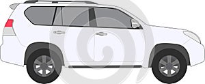 Realistic model car on background. Detailed drawing. Vector illustration.